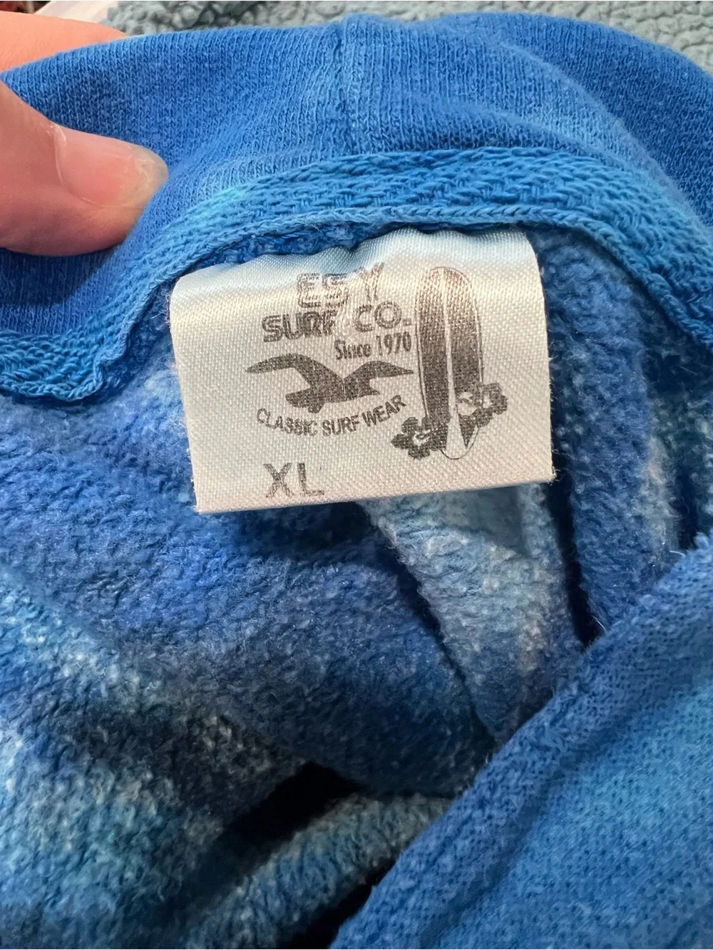 Blue Tie-Dye Kids Hoodie size XL